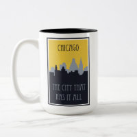 Poster Vintage voyage de Chicago City Skyline
