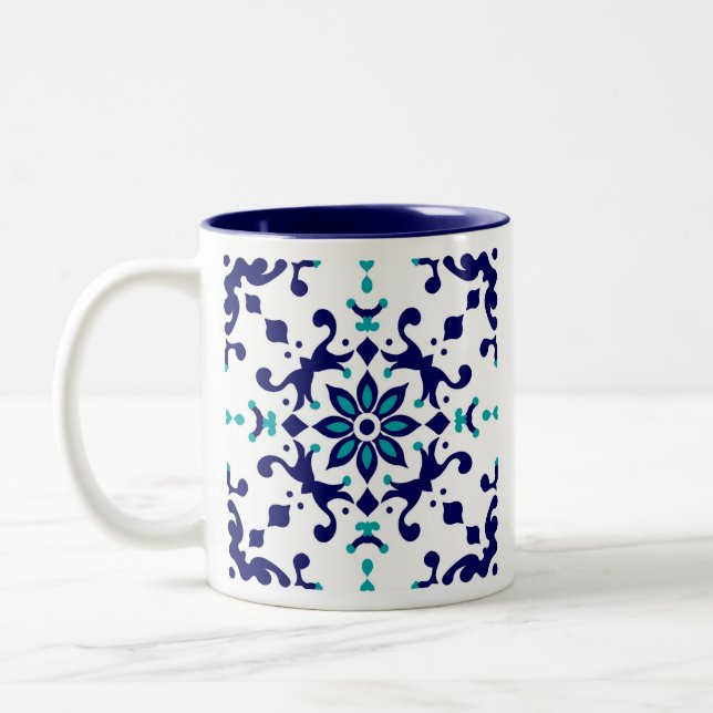 Tasse 2 Couleurs Poterie bleue de Multan  (Gauche)