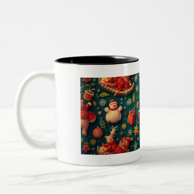 Tasse 2 Couleurs Poubelles de Noël (Gauche)