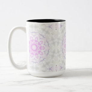 Tasse 2 Couleurs Poudre des Coeurs Kaleidoscope rose et blanc