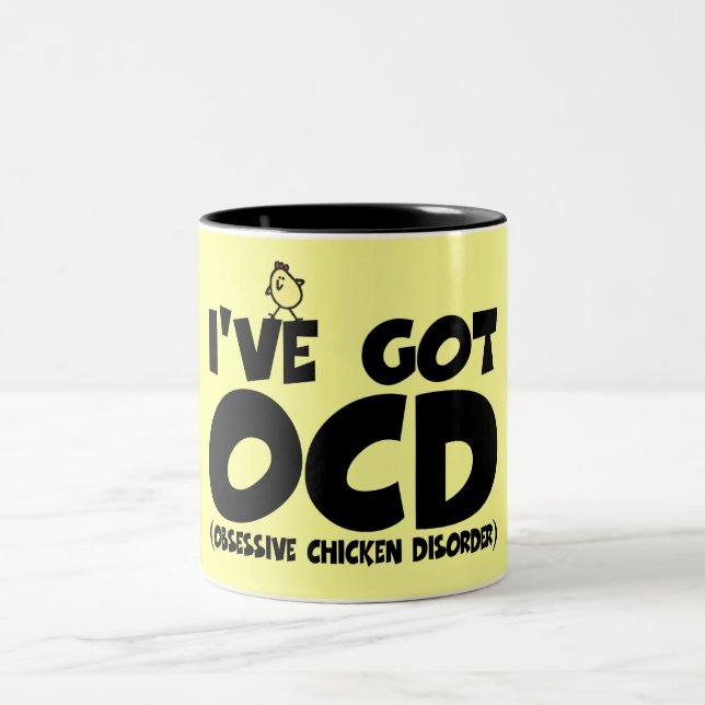 Tasse 2 Couleurs Poulet drôle d'OCD (Centre)