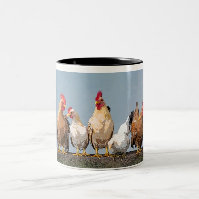 Tasse 2 Couleurs Poulets (Centre)