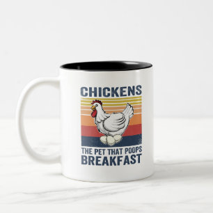 Tasse 2 Couleurs poulets l'animal qui fait le petit-déjeuner