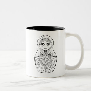 Tasse 2 Couleurs Poupée russe élégante