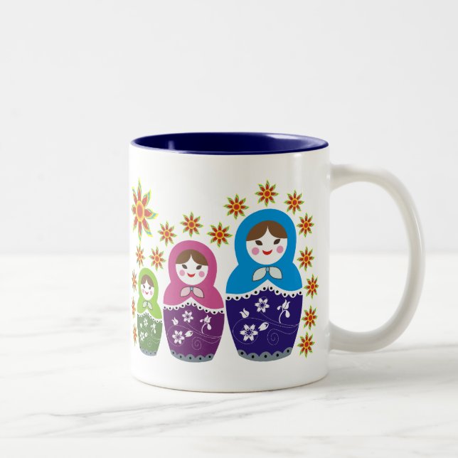 Tasse 2 Couleurs Poupées russes Matryoshka (Droit)