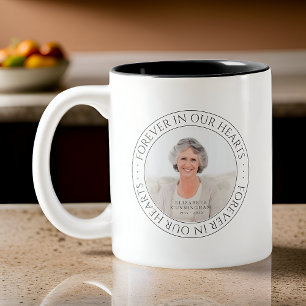 Tasse 2 Couleurs Pour toujours dans nos coeurs Mémorial Élégante ph