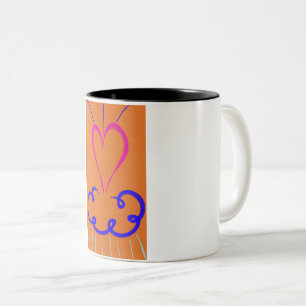 Tasse 2 Couleurs Pousser l'amour arrière - plan blanc tone deux Ton