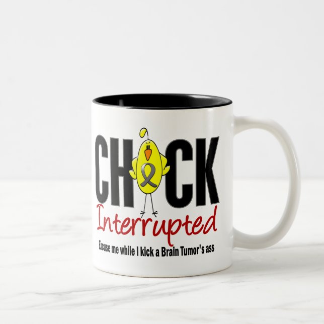 Tasse 2 Couleurs Poussin de tumeur cérébrale interrompu (Droit)