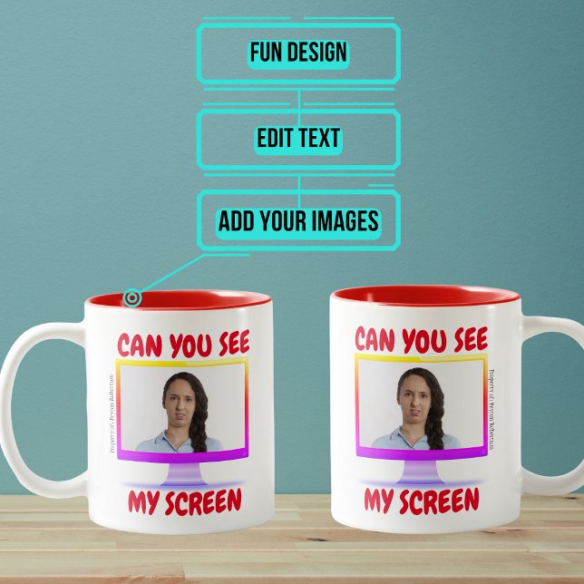 Tasse 2 Couleurs Pouvez-Vous Voir Mon Écran Drôle (In this day of video conference calling and work from home there are certain phrases we hear often.)