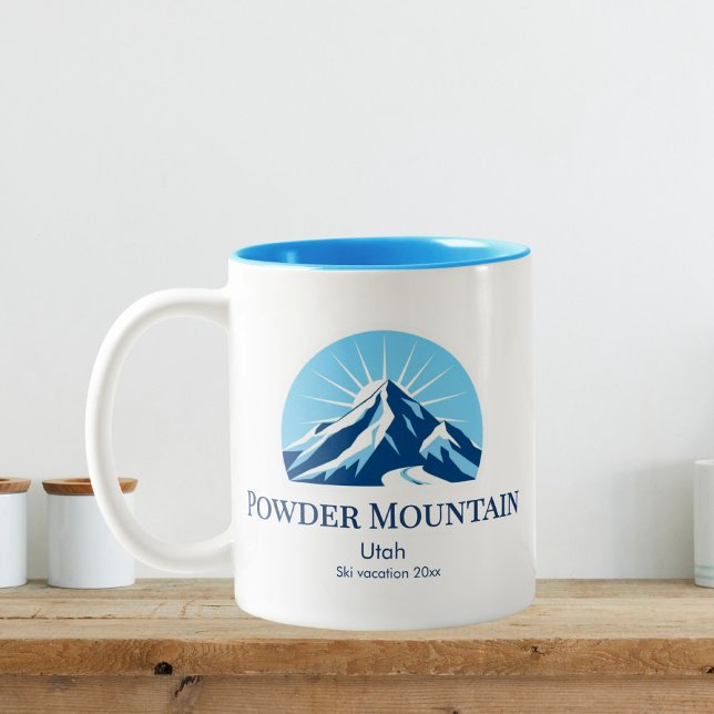 Tasse 2 Couleurs Powder Mountain utah ski resort souvenir (Créateur téléchargé)