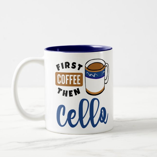 Tasse 2 Couleurs Premier Café Puis Cello Music Lover (Gauche)