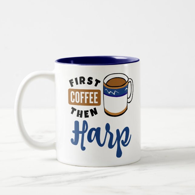 Tasse 2 Couleurs Premier Café Puis Harp Music Lover (Gauche)
