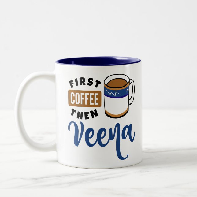 Tasse 2 Couleurs Premier Café Puis Veena Music Lover (Gauche)