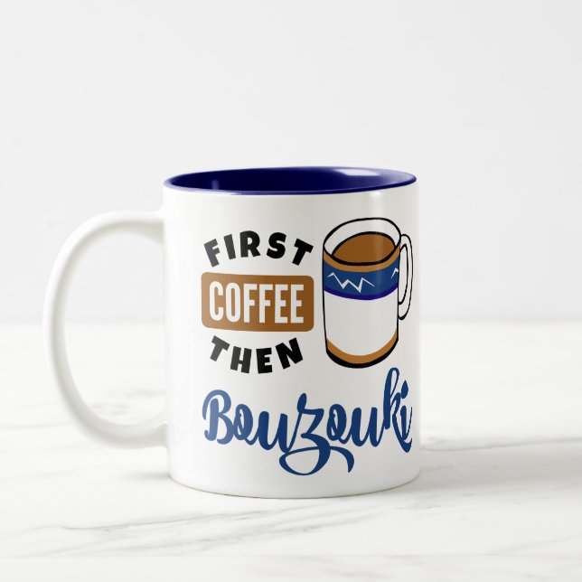 Tasse 2 Couleurs Premier mélomane de Bouzouki de café puis (Gauche)
