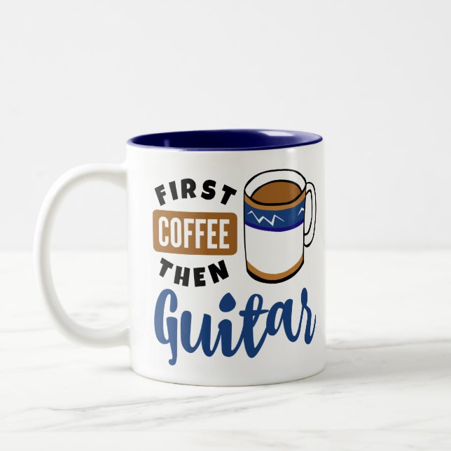 Tasse 2 Couleurs Premier mélomane de guitare de café puis (Gauche)
