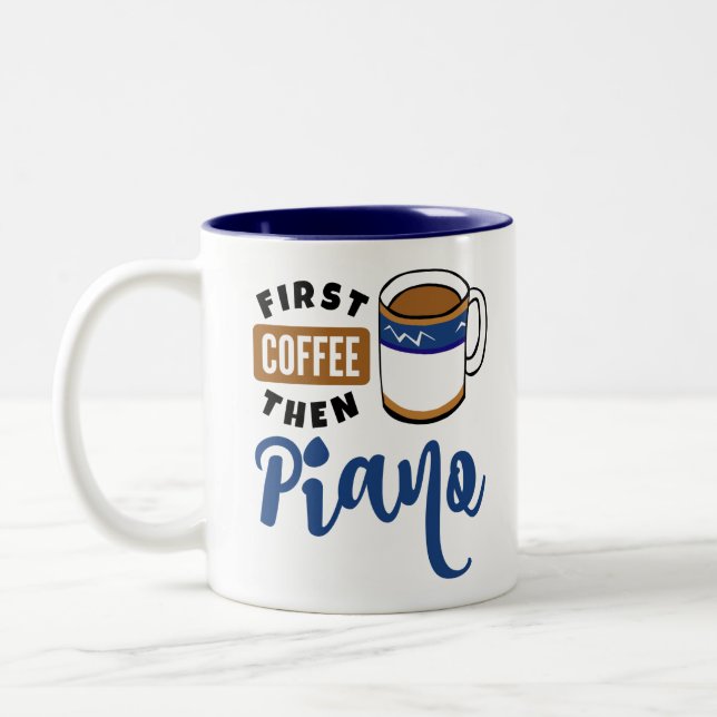 Tasse 2 Couleurs Premier mélomane de piano de café puis (Gauche)