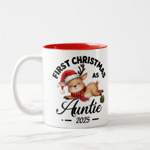 Tasse 2 Couleurs premier noël en tant que tata 2025 design mignon