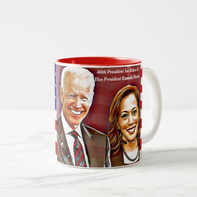 Tasse 2 Couleurs Président JoeBident - Vice-président Kamala Harris (Devant droit)