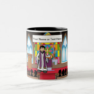 Tasse 2 Couleurs Prêtre personnalisé - Dessin masculin