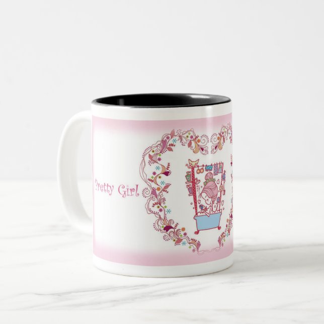 Tasse 2 Couleurs Pretty Girl マグカップ　070305-001 (Devant gauche)