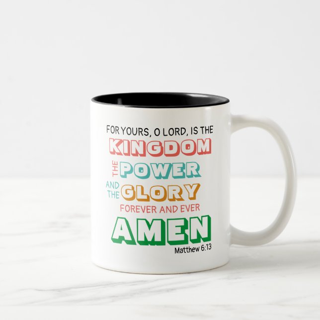 Tasse 2 Couleurs Prière du Seigneur ROYAUME POUVOIR GLOIRE Christia (Droit)