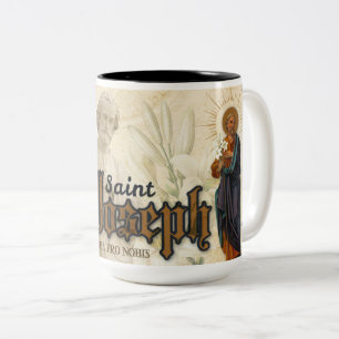Tasse 2 Couleurs Prière Saint-Joseph Mémorare Religieux catholique