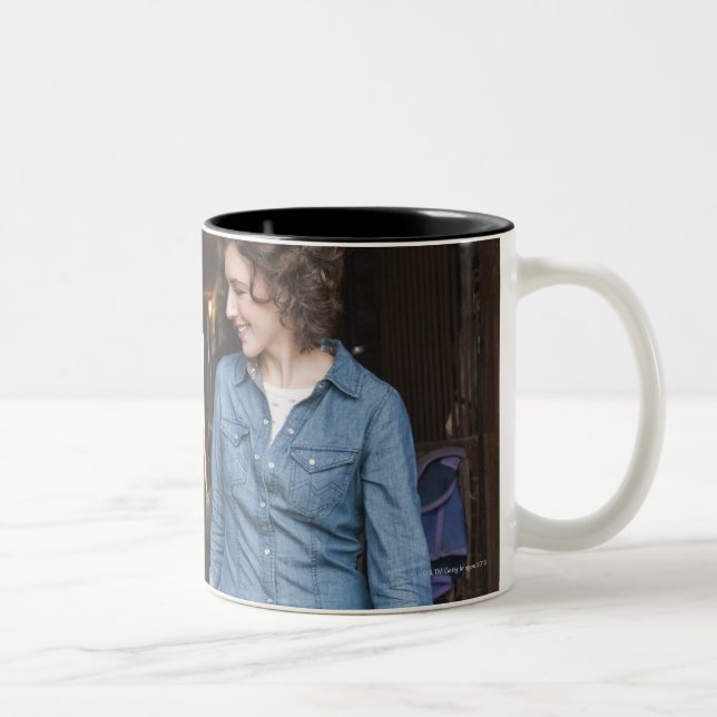 Tasse 2 Couleurs Principal cheval de femme (Droit)