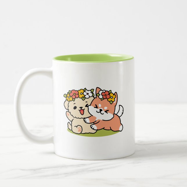 Tasse 2 Couleurs Printemps dans la laideur - Illustration de chien  (Gauche)