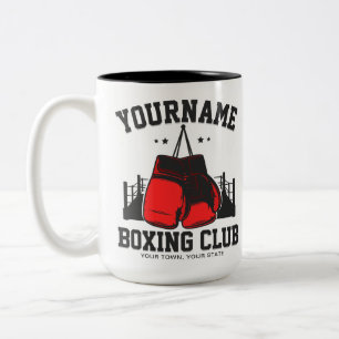 Tasse 2 Couleurs Pro Boxer AJOUTER NOM Gants rouges Boxer Ring Trai