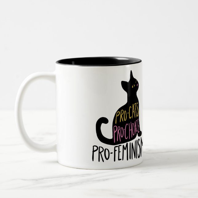Tasse 2 Couleurs Pro-chats Pro-choix pro-féminisme (Gauche)
