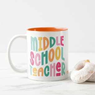Tasse 2 Couleurs Professeur de collège Texte Coloré