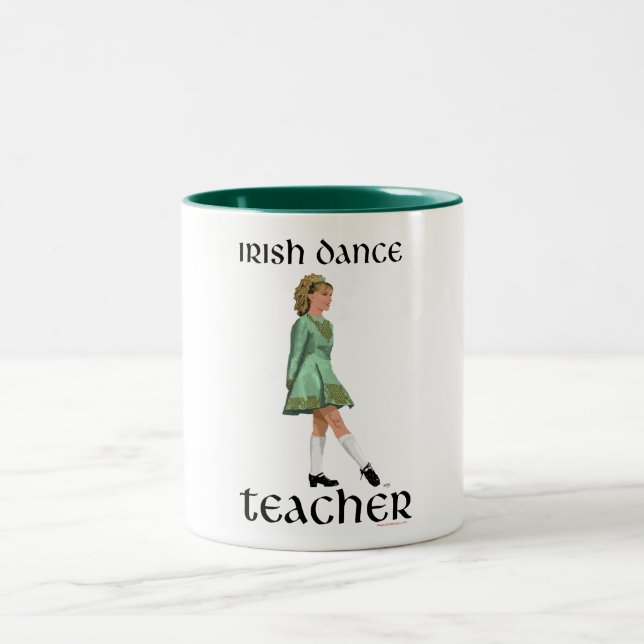 Tasse 2 Couleurs Professeur de danse step Irlandaise - Vert (Centre)