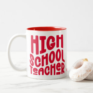 Tasse 2 Couleurs Professeur de Lycée Texte Rouge