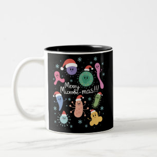 Tasse 2 Couleurs Professeur de microbiologie de Noël Microbe scient