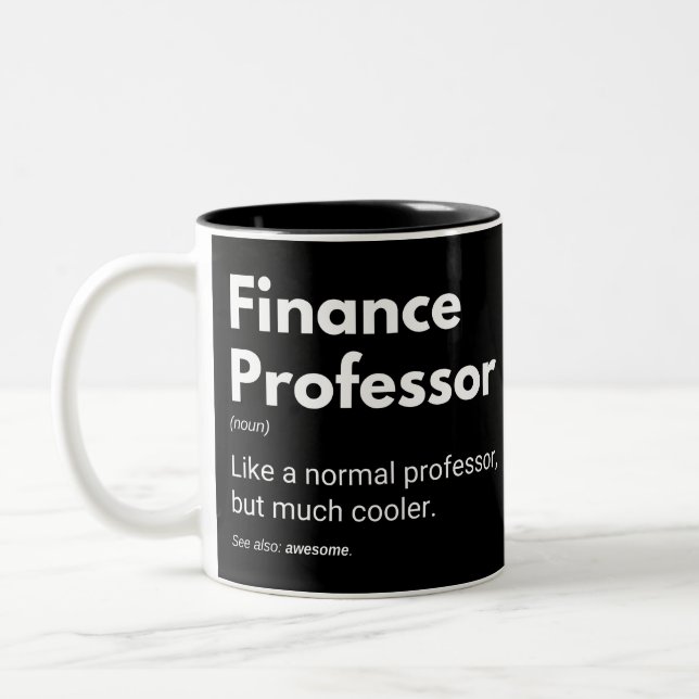 Tasse 2 Couleurs Professeur en finances Funny Enseignants Définitio (Gauche)