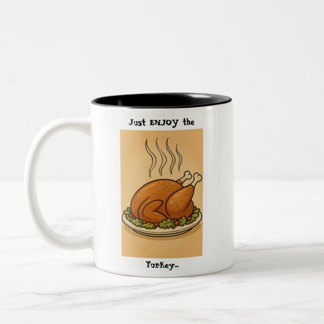Tasse 2 Couleurs Profitez simplement de la dinde (Gauche)