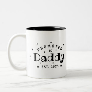 Tasse 2 Couleurs Promoté À Papa Cadeau Père Personnalisé
