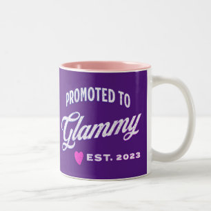 Tasse 2 Couleurs Promu À Glammy Est. 2023 Pour Nouvelle Grand-Mère