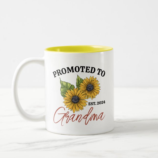 Tasse 2 Couleurs Promu à la Personnaliser florale de tournesol de g (Gauche)