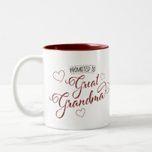 Tasse 2 Couleurs Promu grand-mère à titre de photo de bébé à faux é