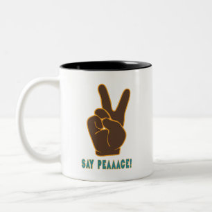 Tasse 2 Couleurs Propager La Paix Sans Craindre La Main Signe Deux