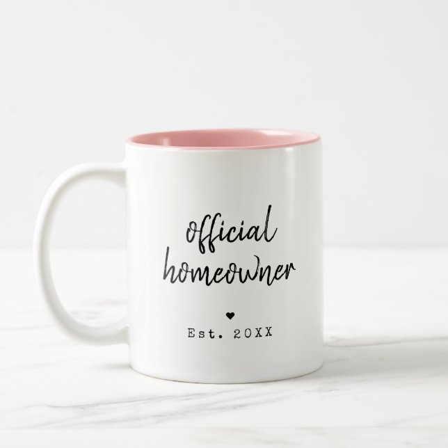 Tasse 2 Couleurs Propriétaire officiel Nouvelle maison avec l'année (Gauche)
