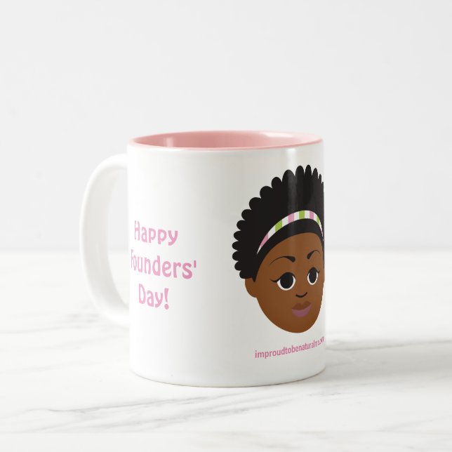 Tasse 2 Couleurs #Proud2BNaturalMe Dons de Sororité #FoundersDay (Devant gauche)