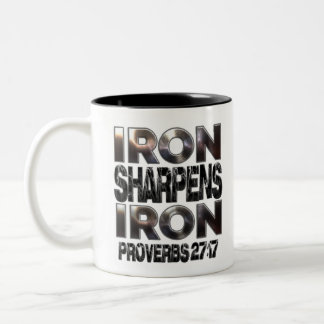 Tasse 2 Couleurs Proverbes 27-17 Iron sharpens Fer