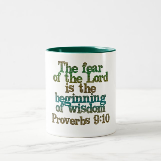 Tasse 2 Couleurs Proverbes 9:10 (Centre)