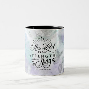 Tasse 2 Couleurs Psaume 118:14 Le Seigneur est ma Force et ma Chans