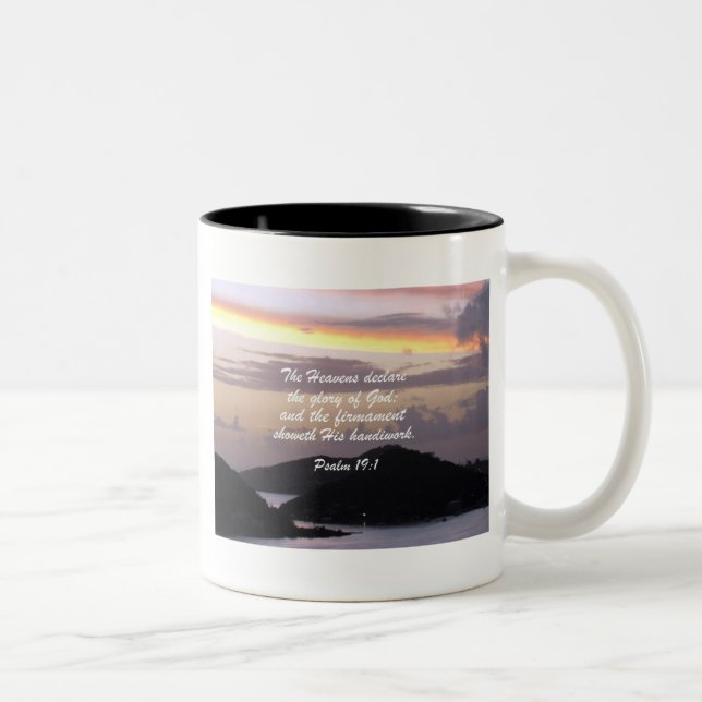 Tasse 2 Couleurs Psaume 19:1 (Droit)