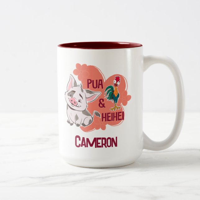 Tasse 2 Couleurs Pua & Heihei Nom floral Graphique (Droit)