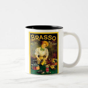 Tasse 2 Couleurs Publicité vintage en métal Brasso