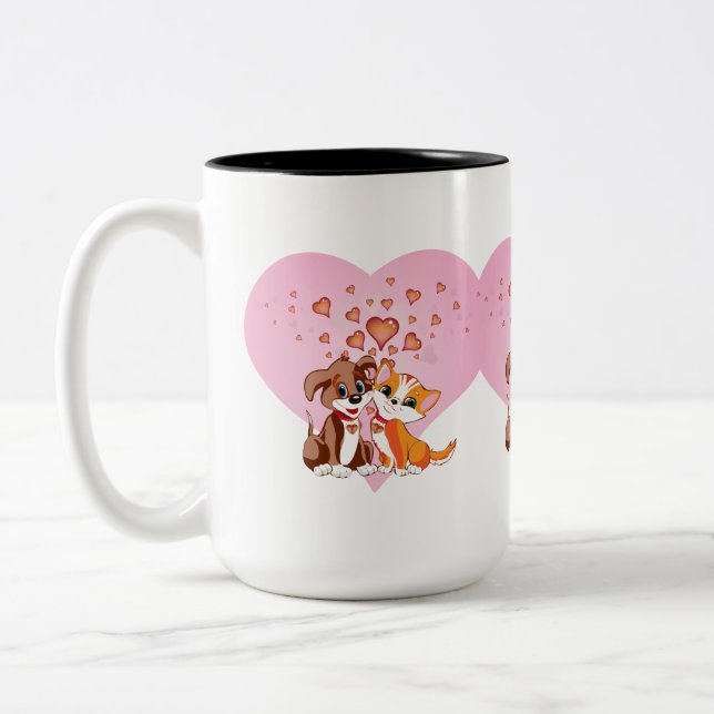 Tasse 2 Couleurs Puppy et Kitten Love (Gauche)